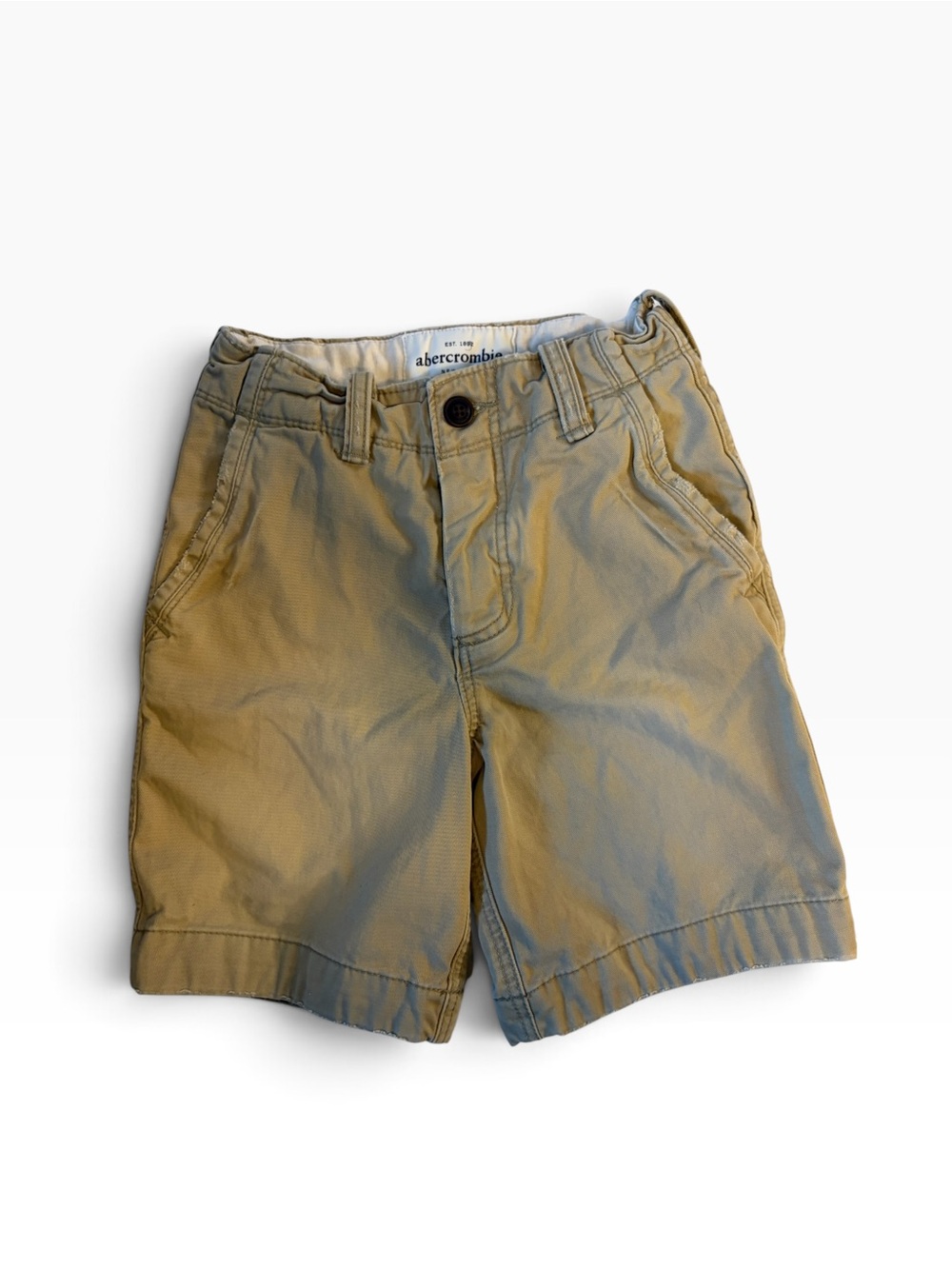 Abercrombie boys khaki chino shorts size 8 adjustable waist